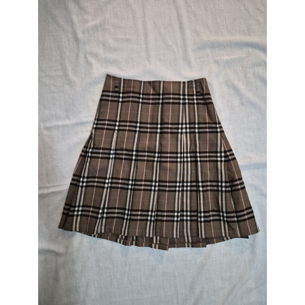 BURBERRY BLUE LABEL Nova Check Plaid Pleated Skirt Brown Size 36 (US 6)